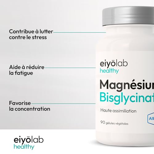 Magnésium Bisglycinate + Vitamine B6 Chélatée TRAACS | Pour Sommeil & Anxiété | Absorption Optimale Sans Effets Secondai