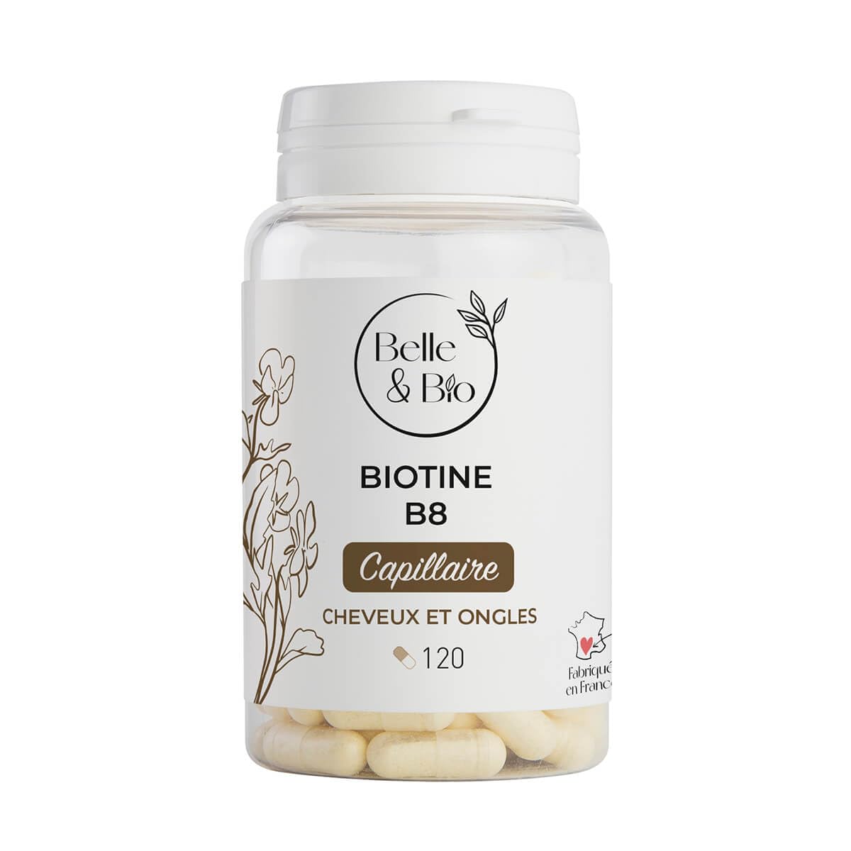 Belle et Bio Biotine B8 Fabriqué en France pour Cheveux Forts 120 Gélules