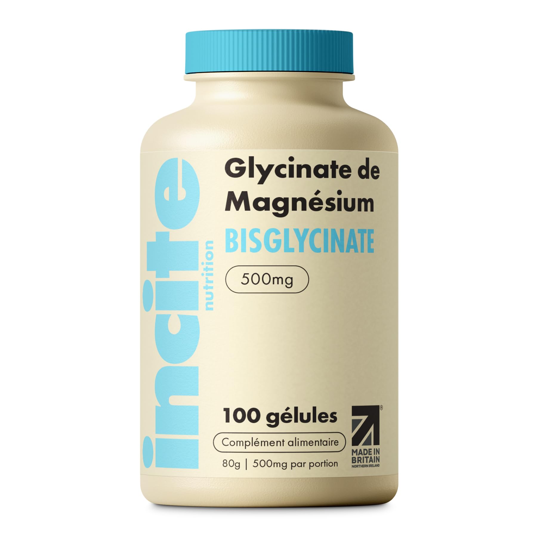 Magnésium bisglycinate 500mg Qualité Premium Naturelle Haute Concentration 100 Comprimés Véganes 3 Mois d'Approvisionnem