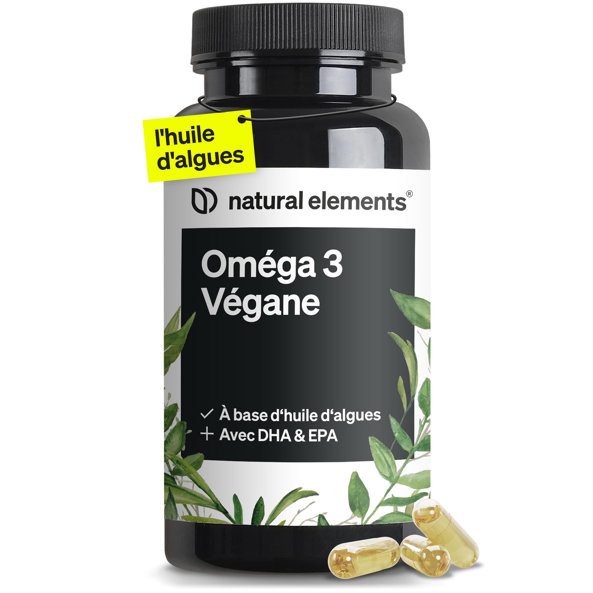 Omega 3 Vegan – Huile d’Algues 1444mg – Gélules de Laboratoire (Contrôlé en Laboratoire) – Oméga 3 Vegan de Qualité Supé